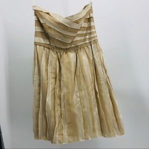 DVF vintage Diane Von Furstenberg year 2000 gold strapless dress 8 mini